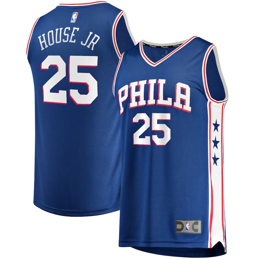 Men Philadelphia 76ers #25 Danuel House Jr Fanatics Branded Royal Fast Break Replica NBA Jersey